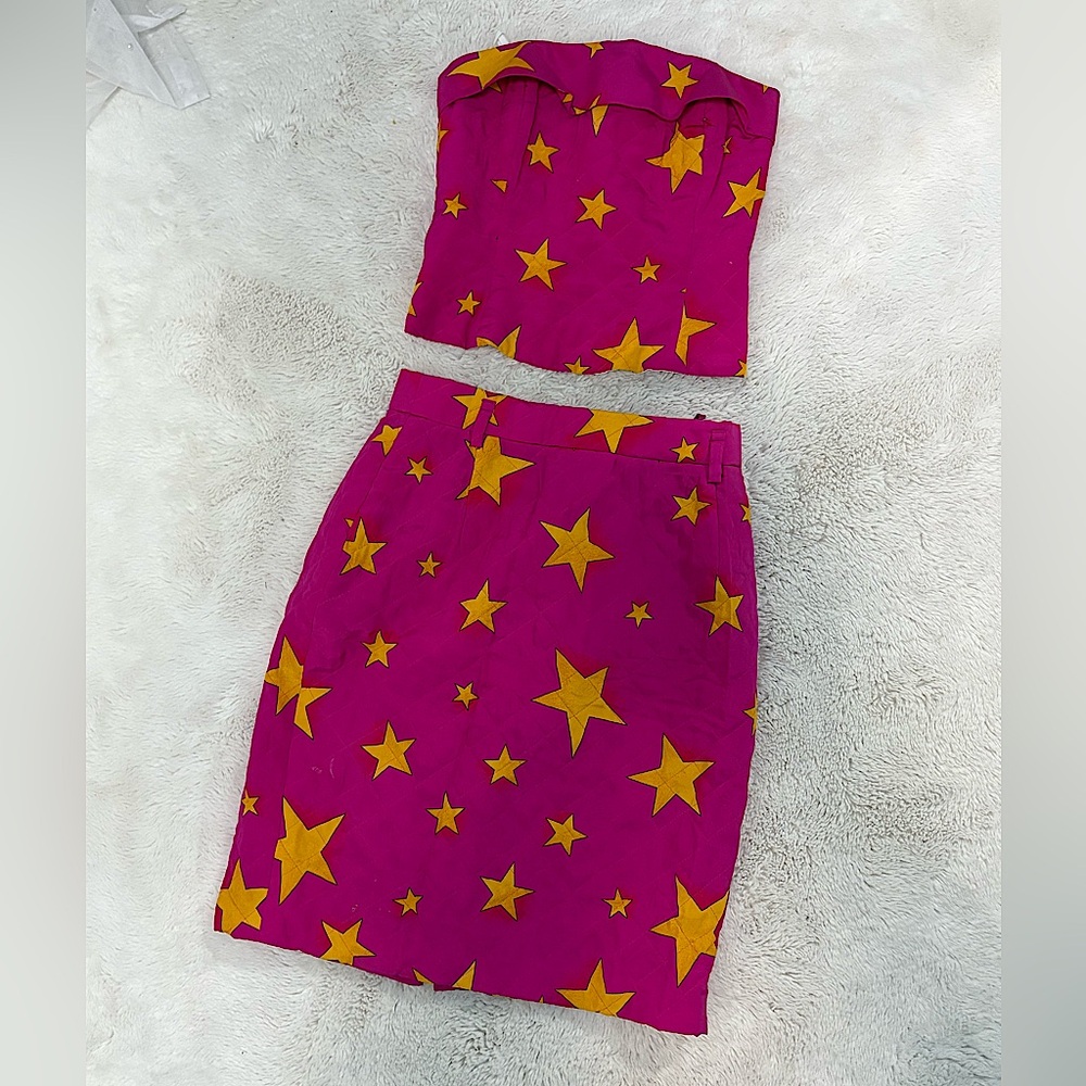 Vtg 90s Laurel silk 2pc set